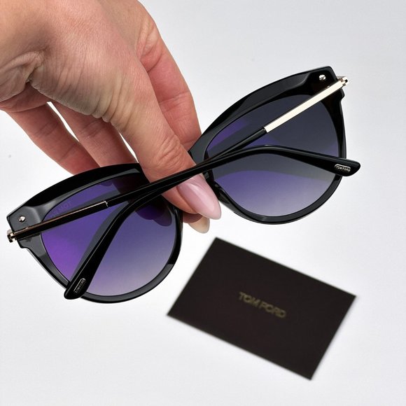 Tom Ford FT0821/S KIRA 01D Sunglasses Black Polarized Gradient Cat Eye Women main image 11